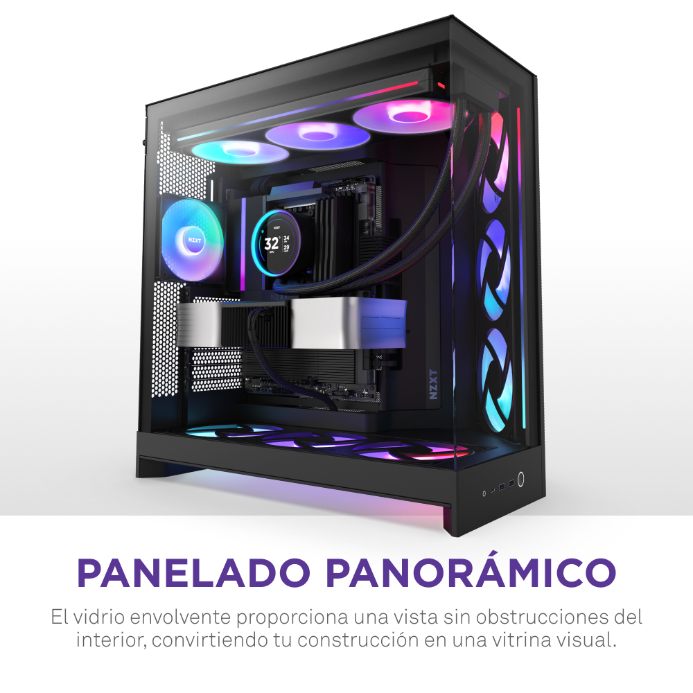NZXT H9 Flow Rgb schwarz matt Tempered Glass x 2 - Gehäuse - ATX - Midi/Minitower - ATX, Ansicht 2