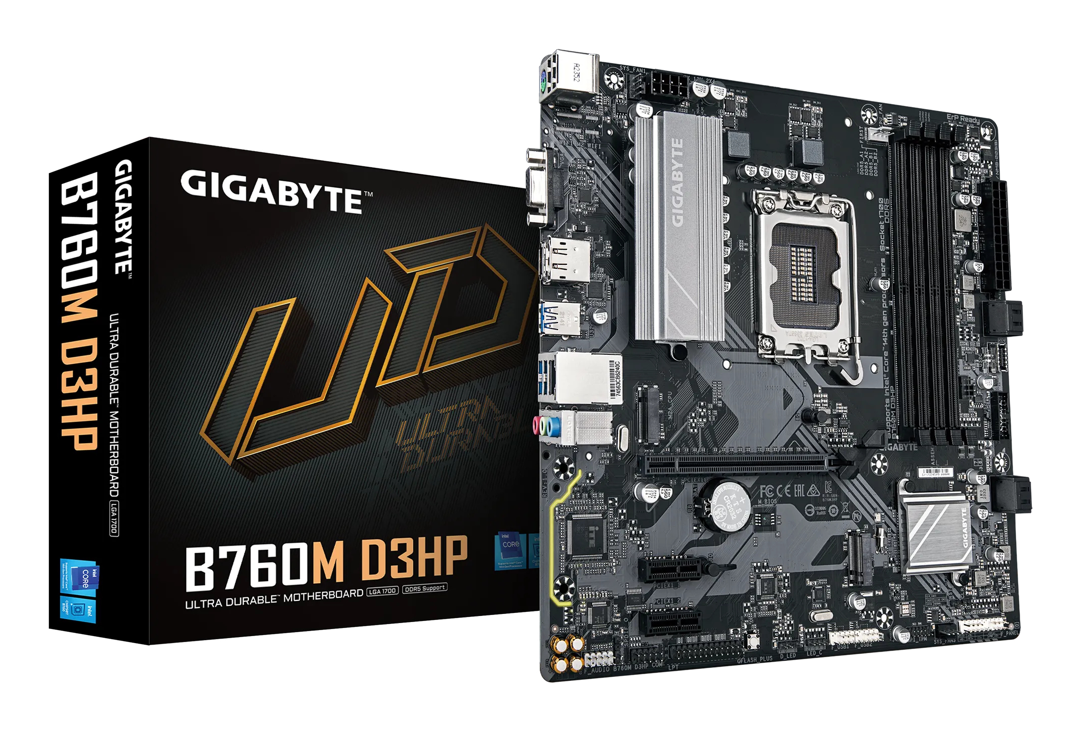 Gigabyte B760M D3HP - Motherboard - micro ATX - LGA1700-Sockel - B760 Chipsatz - USB-C 3.2 Gen 1, USB 3.2 Gen 1, Ansicht 4