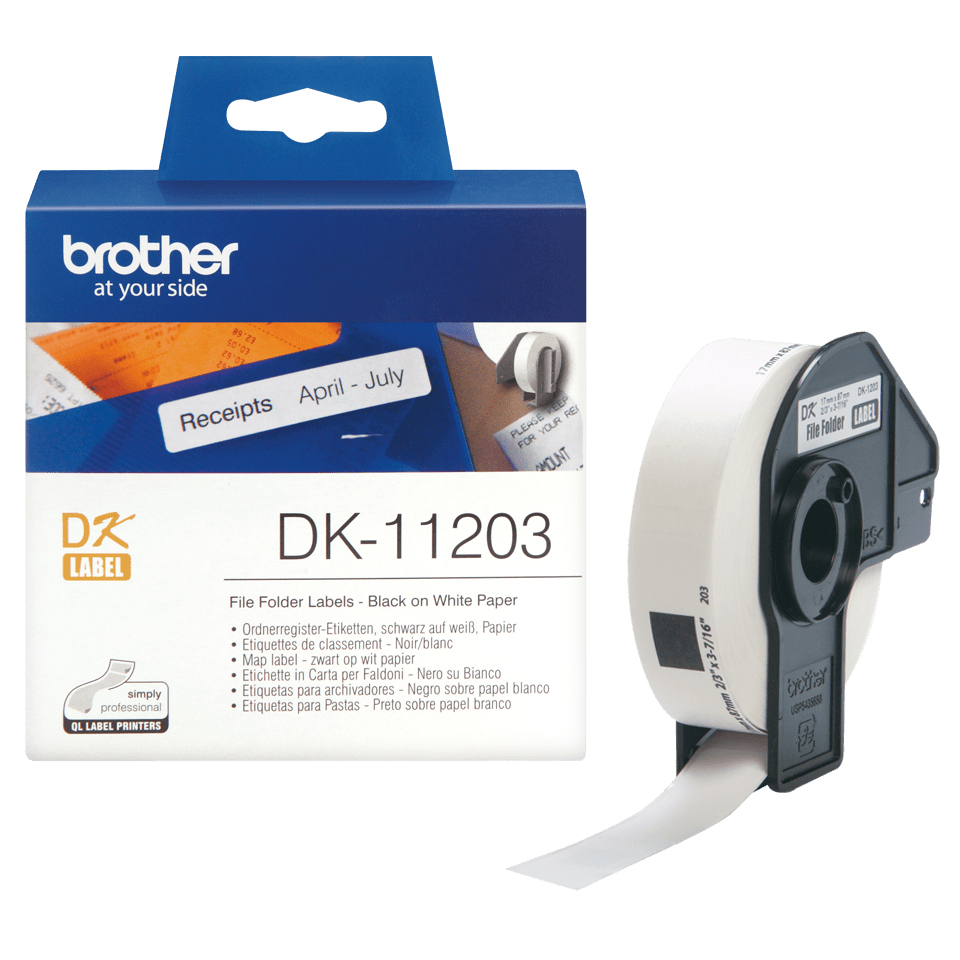 Brother DK-11203 - Schwarz auf Weiß - 17 x 87 mm 300 Etikett(en) (1 Rolle(n), Ansicht 2