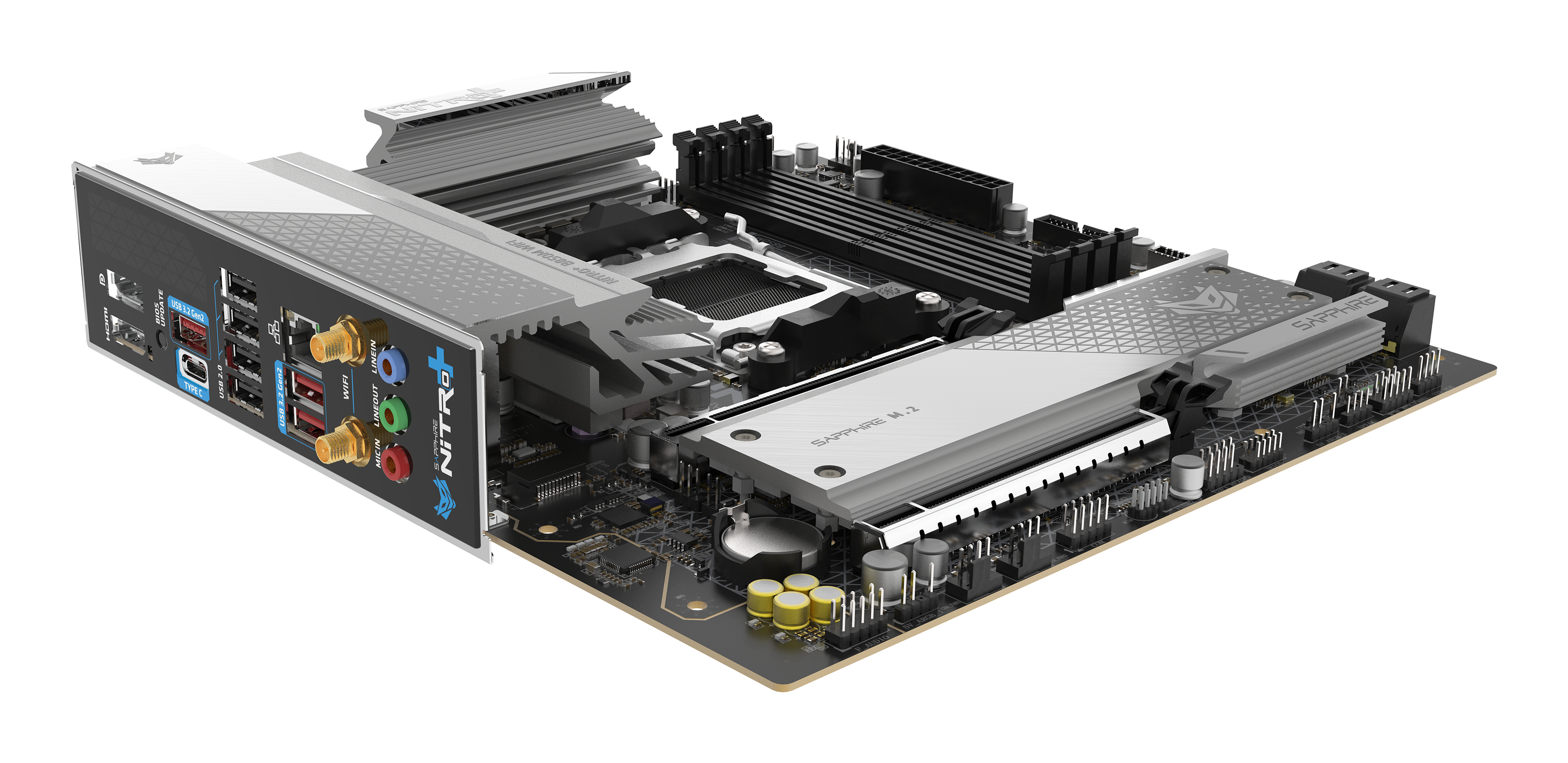 Sapphire Nitro+ B850M WiFi Mainboard Sockel AM5 - Mainboard - AMD Sockel AM5 (Ryzen Zen4) - mATX, Ansicht 4