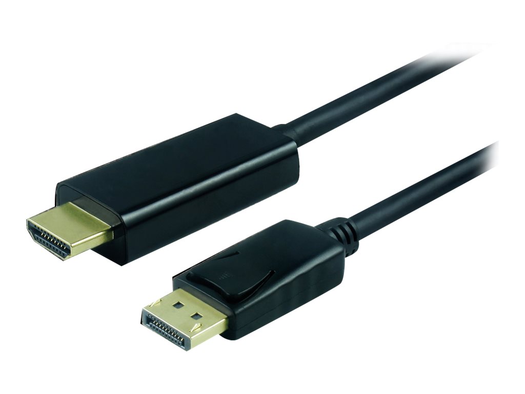 Roline - Adapterkabel - DisplayPort männlich zu HDMI männlich - 2 m - abgeschirmt - Schwarz