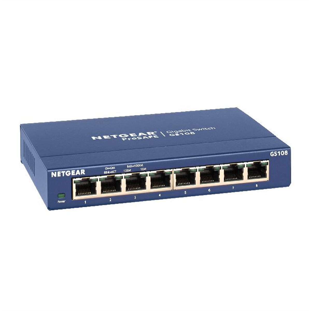 Netgear ProSafe GS108 - Switch - Kupferdraht 1 Gbps - 8-Port 3 HE - Rack-Modul