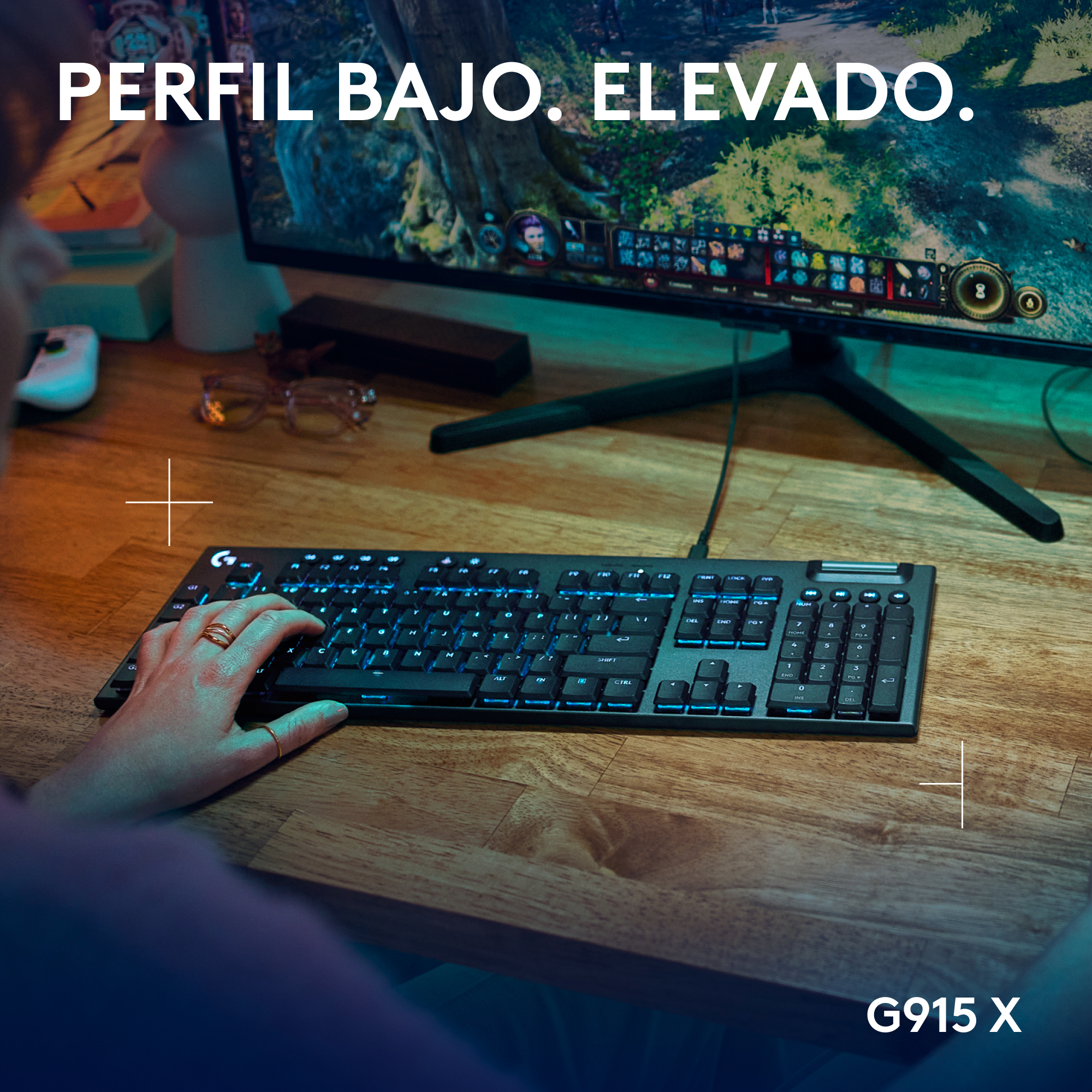 Logitech G G915 X - Tastatur - Hintergrundbeleuchtung - TL: Spanisch, QWERTY, Ansicht 3
