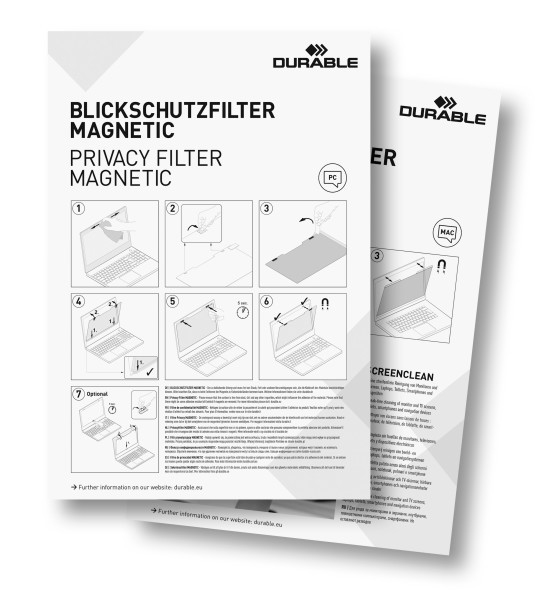 Durable Blickschutzfilter für Notebook - 2-Wege - entfernbar - magnetisch - 35.6 cm (14), Ansicht 2