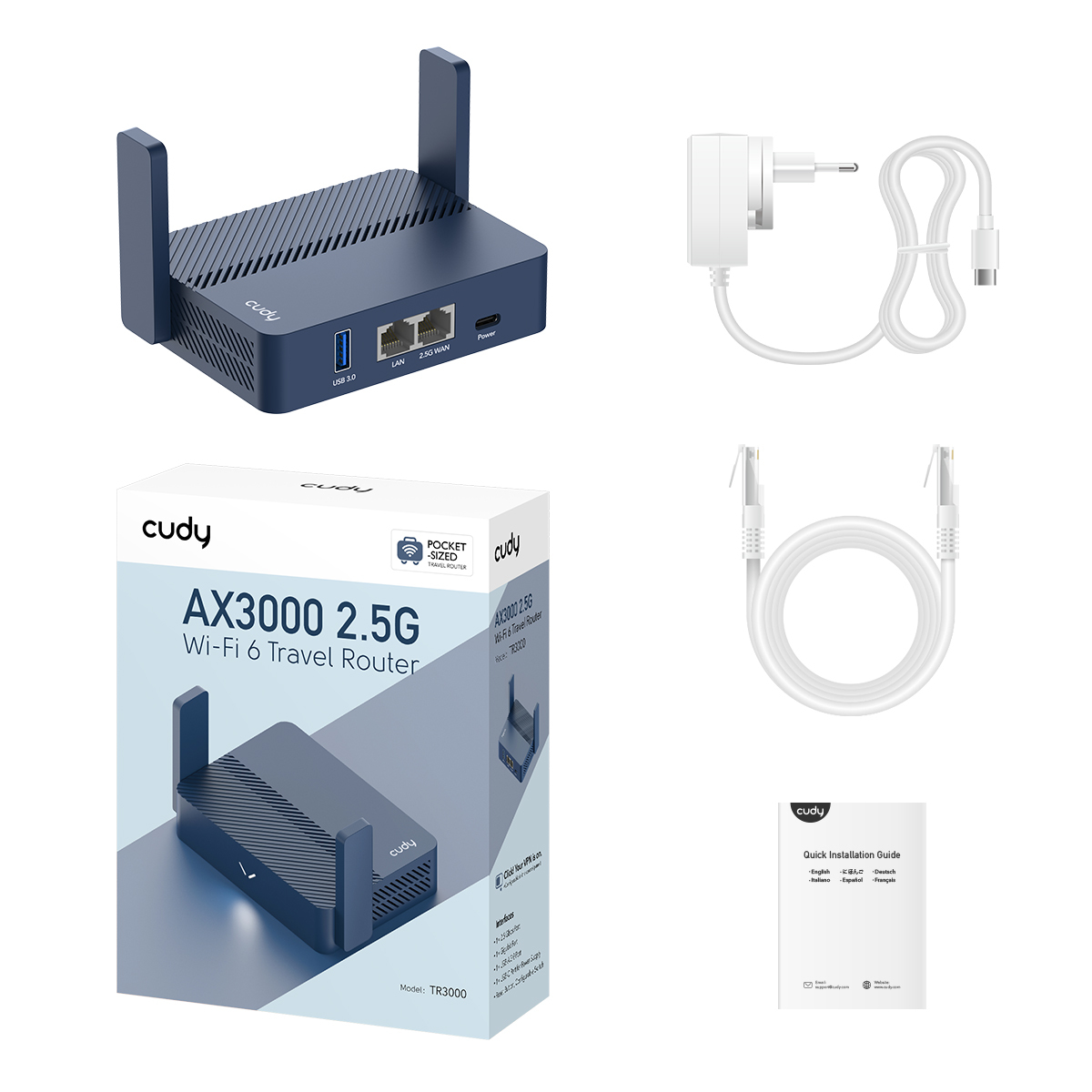 CUDY - CUDY TR3000 Wi-Fi 6 AX3000, Ansicht 3
