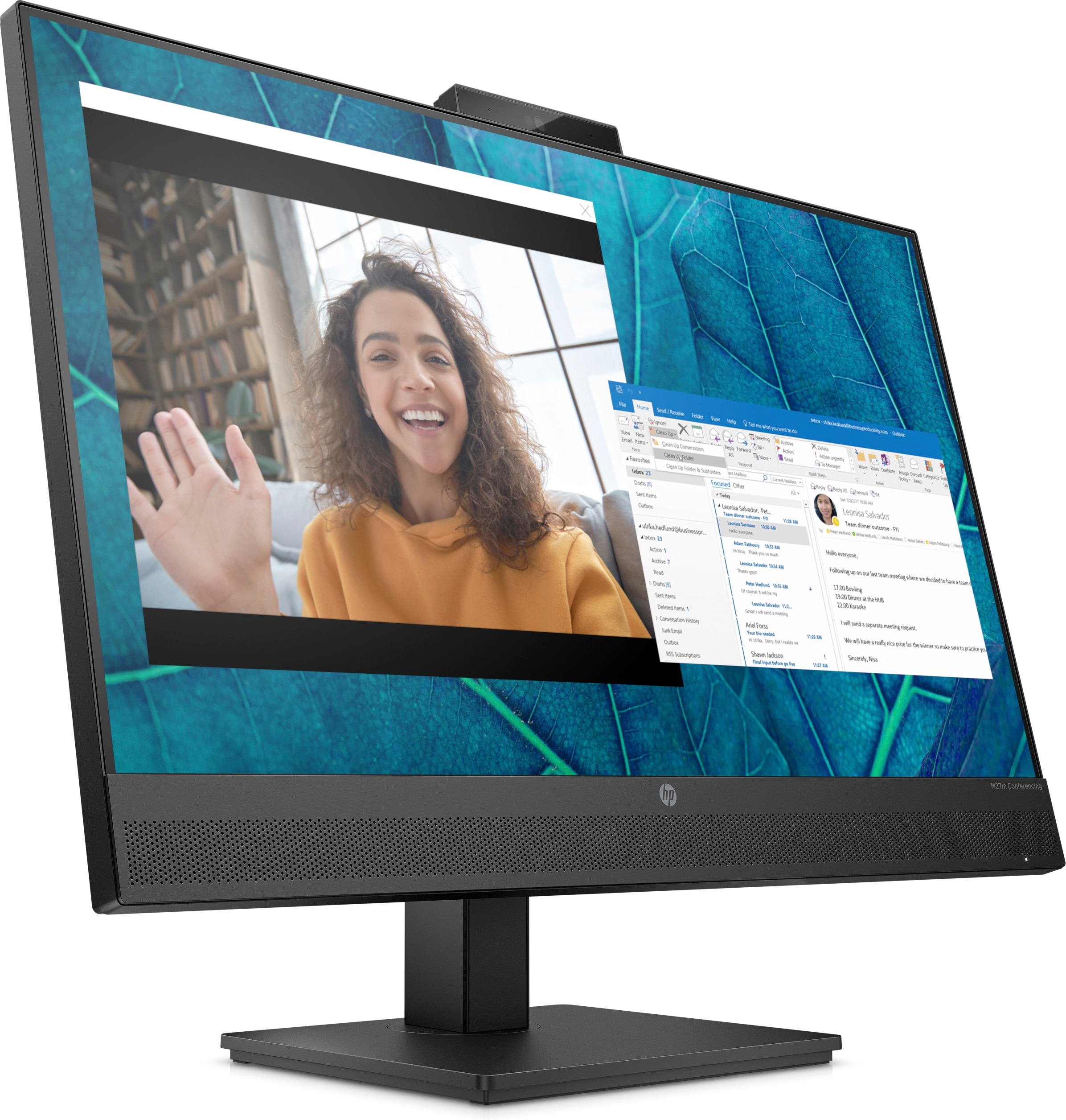 HP M27m Conferencing Monitor - 68,6 cm (27) - 1920 x 1080 Pixel - Full HD - 5 ms - Schwarz, Ansicht 4