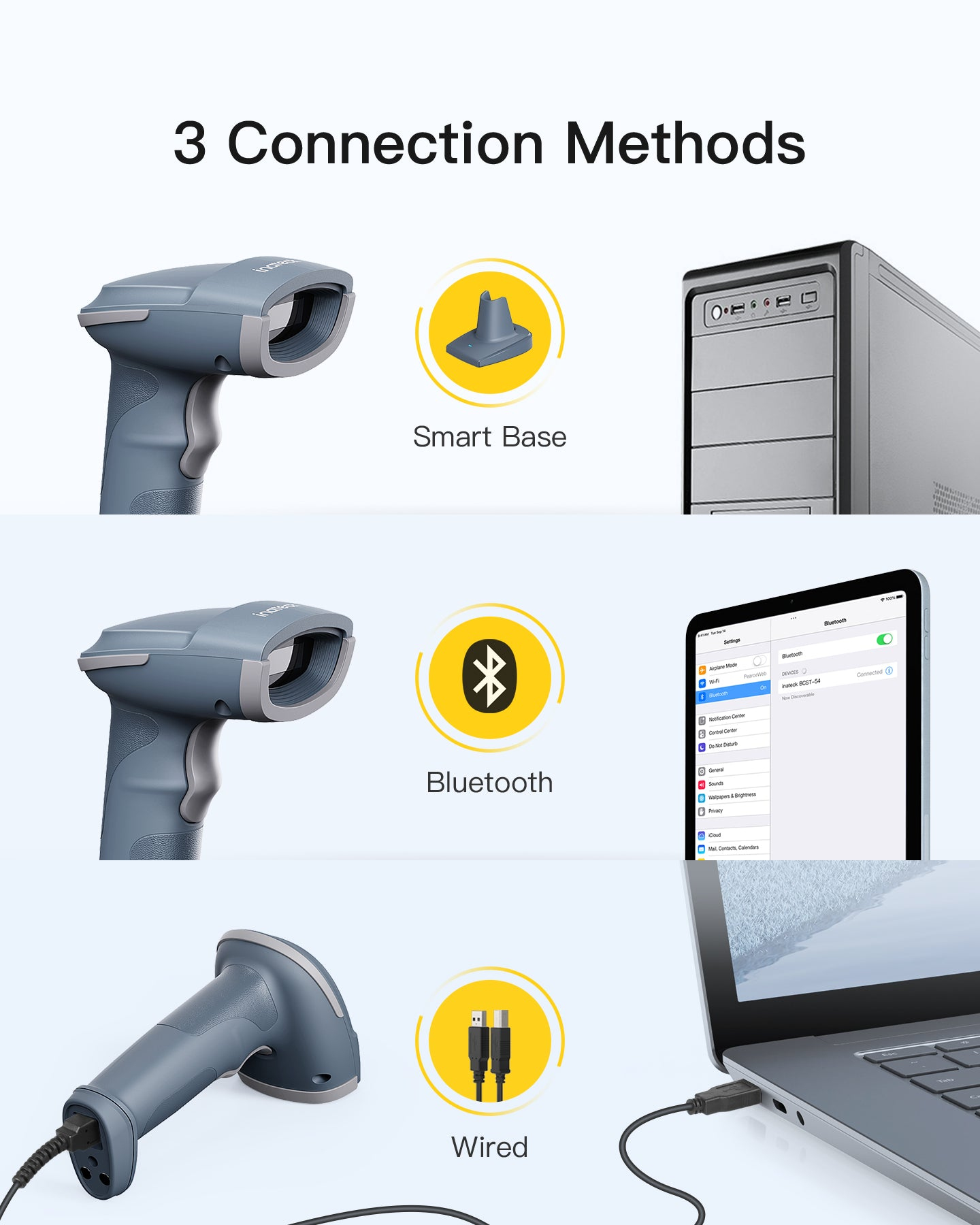Inateck Barcodescanner 54 blue[BCST-54_blue] - Barcode-Scanner, Ansicht 4