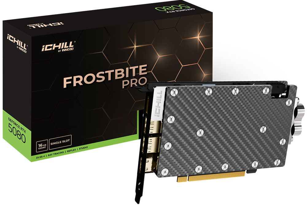 Inno3D C50803-16D7X-1760FBP GeForce RTX 5080 iChill Frostbite Pro GDDR7 - PCI-Express - 16.384 MB, Ansicht 4