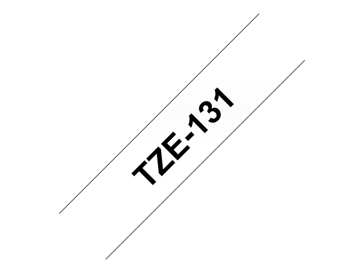 Brother TZe-131 - Standard-Klebstoff - schwarz auf durchsichtig - Rolle (1,2 cm x 8 m), Ansicht 3