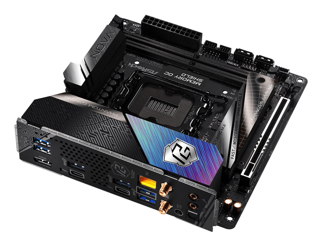 ASRock Phantom Gaming Z890I NOVA WIFI - Motherboard - Mini-ITX - LGA1851-Sockel - Z890 Chipsatz - USB4, USB 3.2 Gen 2, Ansicht 3