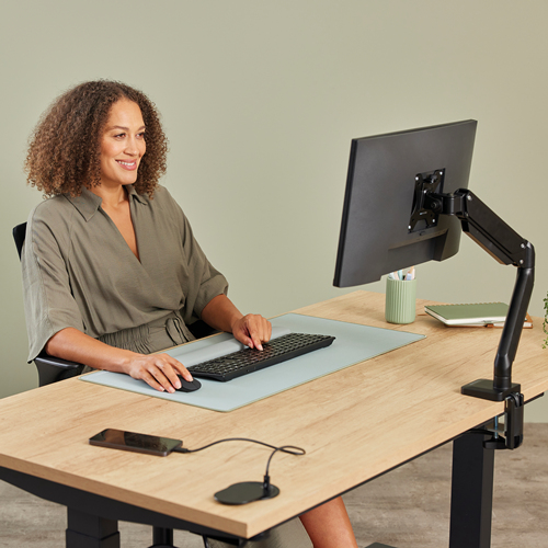 Fellowes Einbausteckdose Schreibtisch 230V USB-A USB-C schwa, Ansicht 3