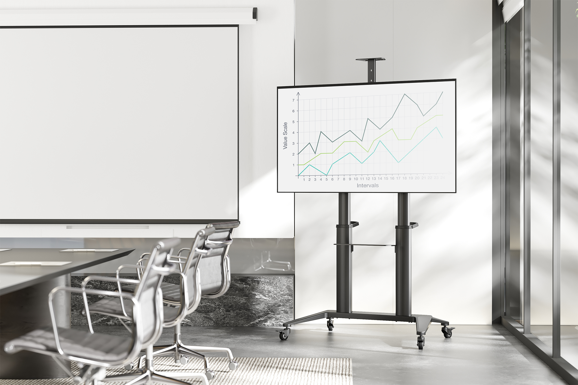 DIGITUS Collaboration Trolley / TV Präsentationswagen, Ansicht 4