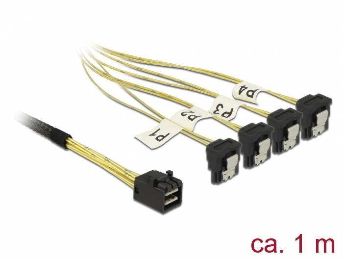 Delock SATA- / SAS-Kabel - SAS 6Gbit/s - 4x Mini SAS HD (SFF-8643), Ansicht 3