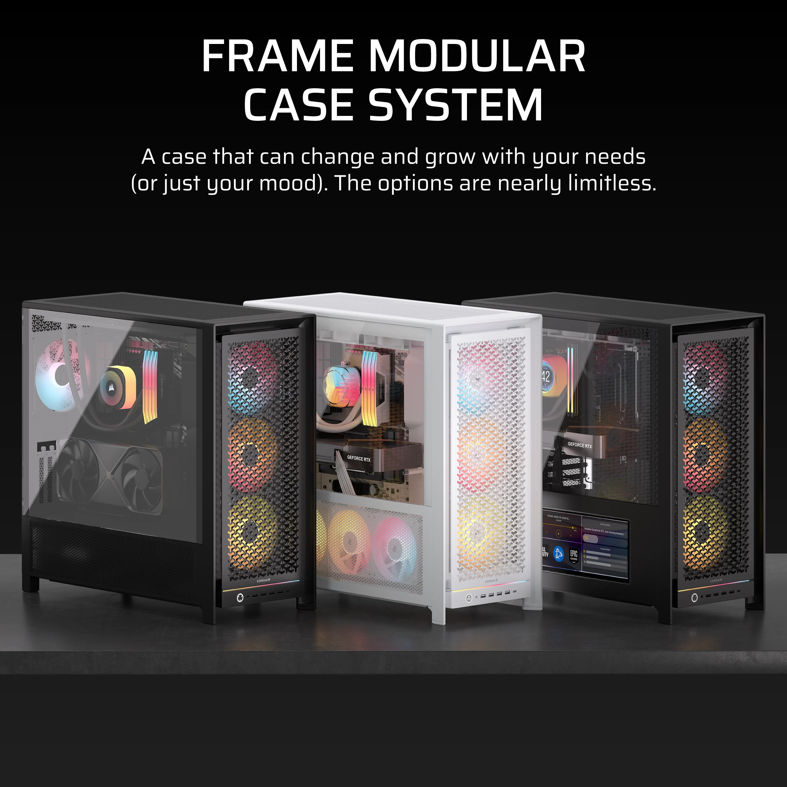 Corsair Geh Midi Frame 5000D Airflow Case White - Tower - ATX, Ansicht 3