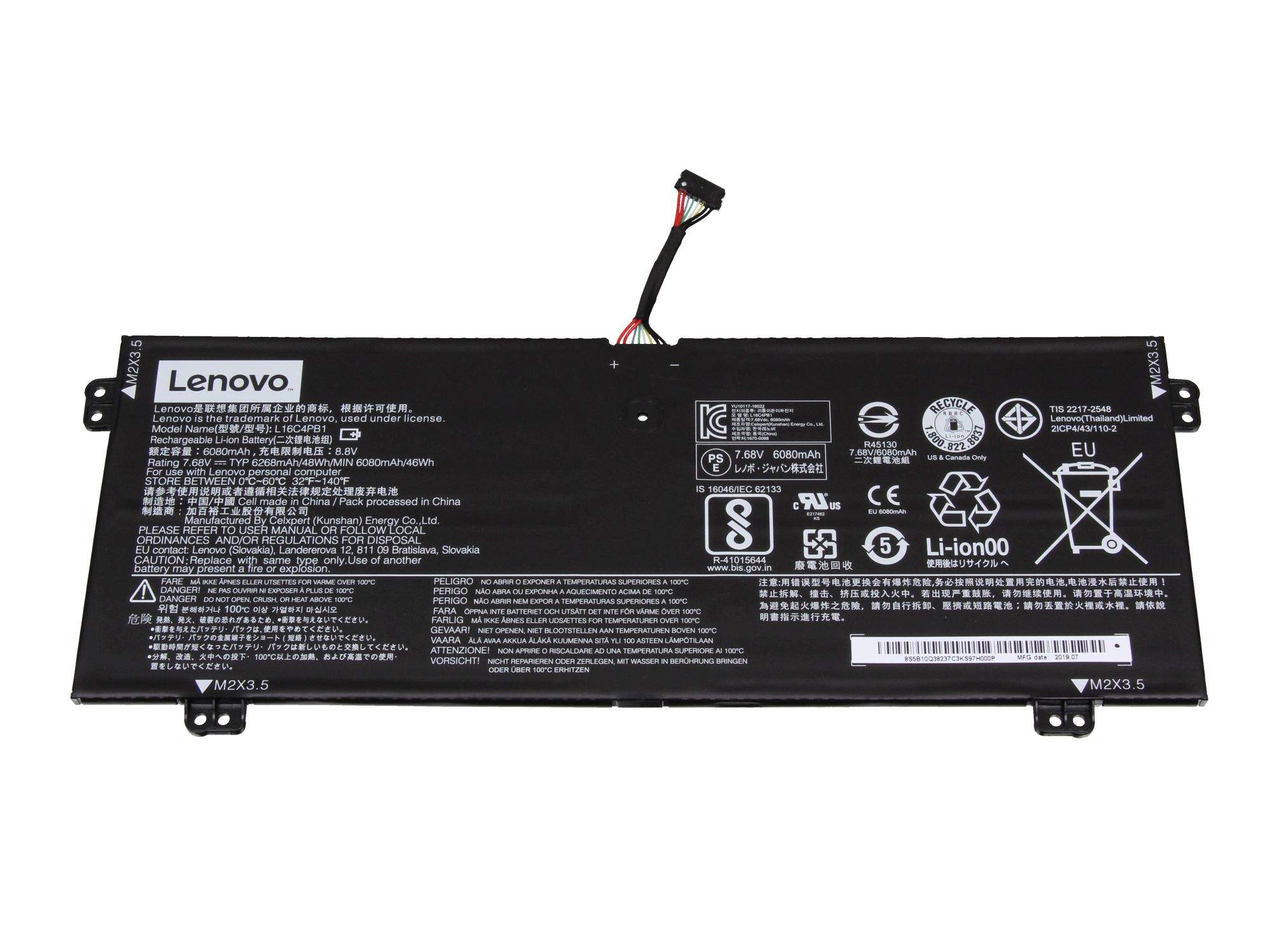 Lenovo Battery 48Wh 4 Cell 5B10Q38238 - Akku - Batterie - 6.268 mAh, Ansicht 2