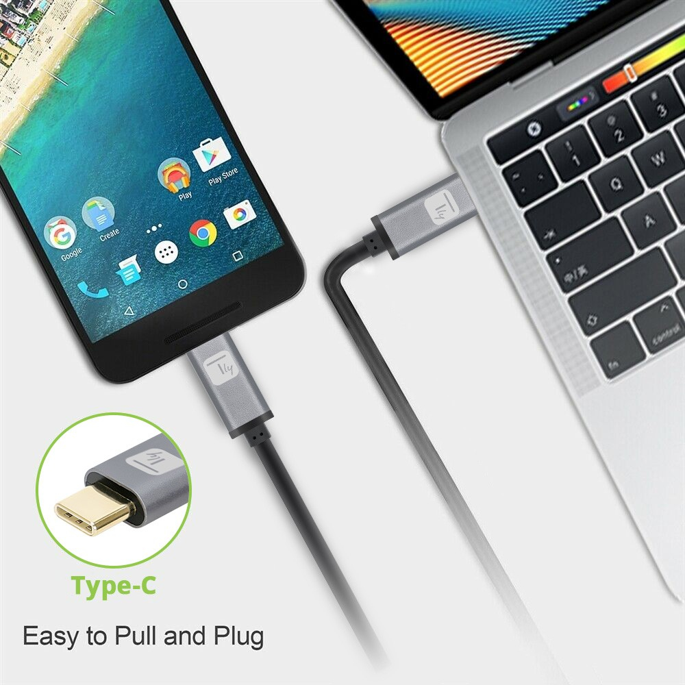 Techly USB3.2 Gen.2 Kabel Stecker Typ-C - USB Schwarz 1 m - Kabel - Digital/Daten, Ansicht 3