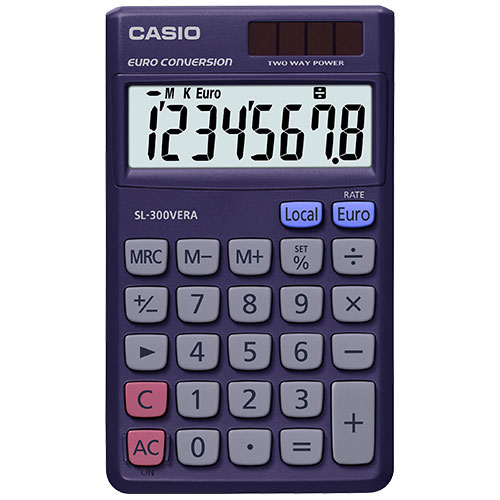 Casio SL-300VERA - Tasche - Display-Rechner - 8 Ziffern - Batterie/Solar - Violett, Ansicht 2
