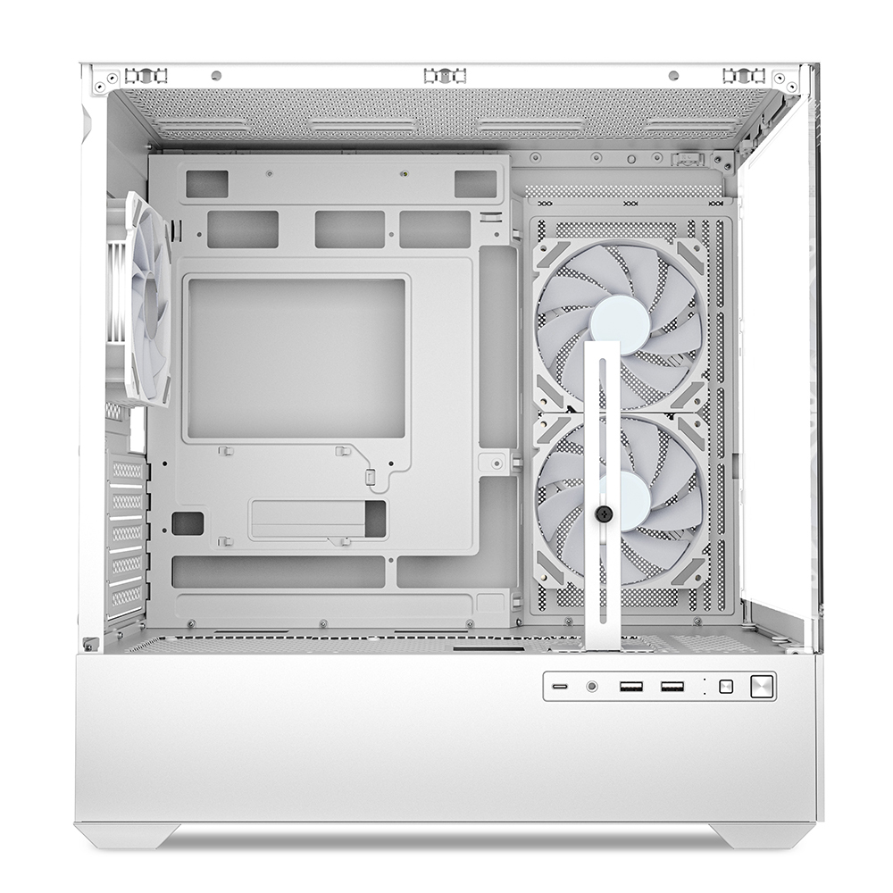Sharkoon Gehäuse MK6 RGB Micro-ATX 1x Glas weiß - Midi/Minitower - ATX, Ansicht 3