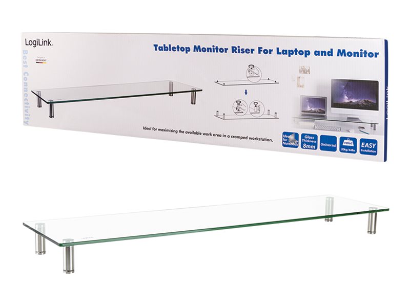 LogiLink Aufstellung - für Monitor - Metall, Glas, Stahl - Bildschirmgröße: 33-81.3 cm (13-32), Ansicht 5