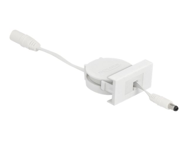Delock Easy 45 Modul Power Ausrollkabel DC 5,5 x 2,1 mm Buchse / Stecker weiß