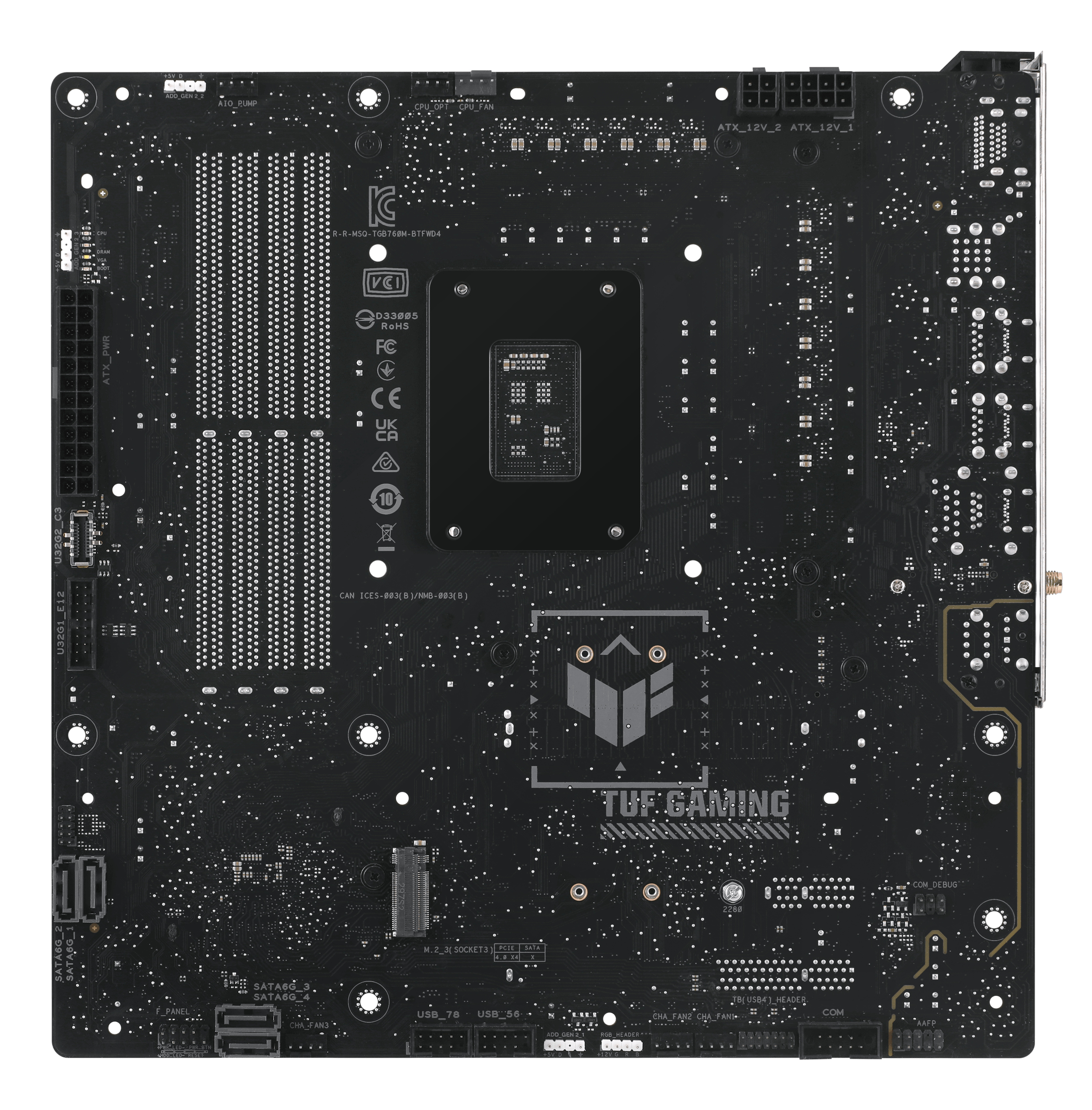 ASUS TUF GAMING B760M-BTF WIFI D4 - Motherboard - micro ATX - LGA1700-Sockel - B760 Chipsatz - (CPU erforderlich), Ansicht 2