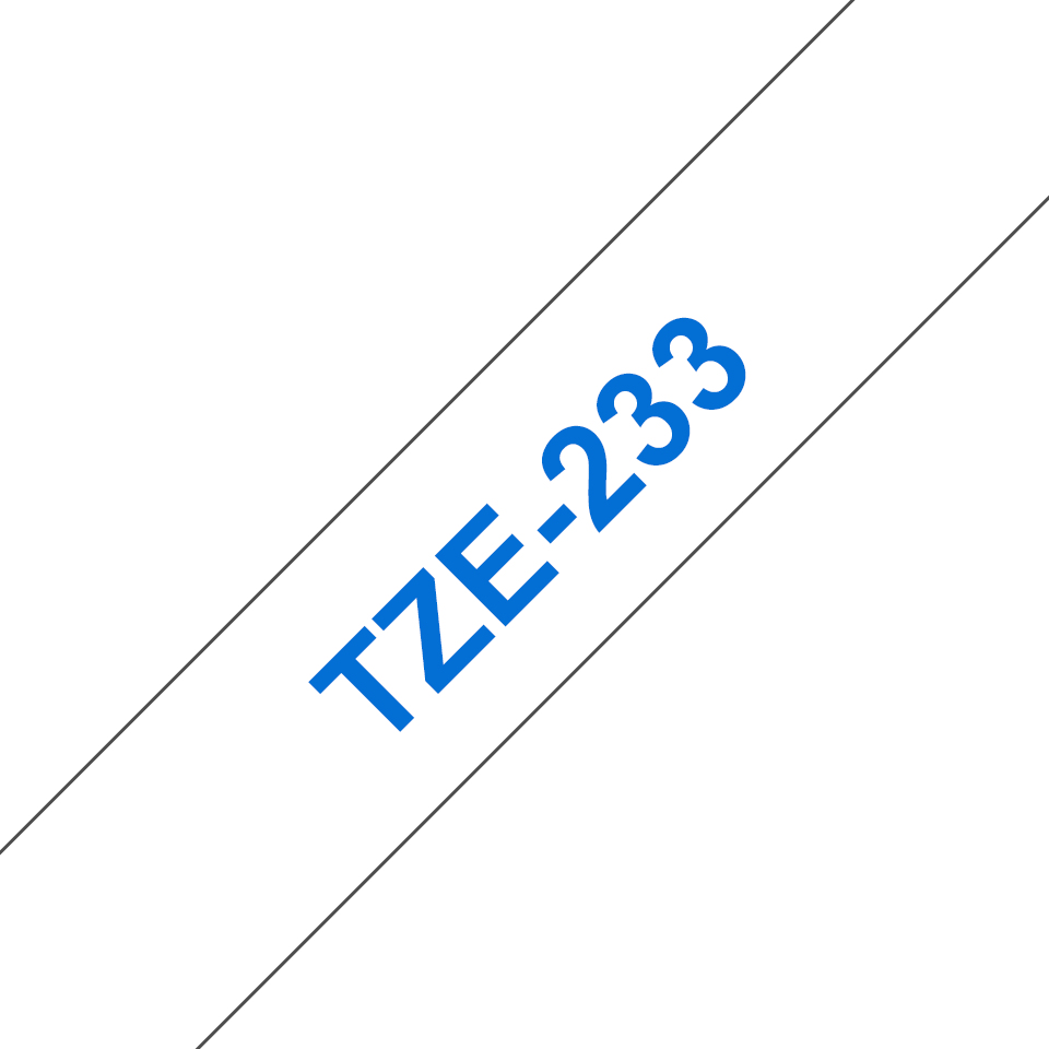 Brother TZe-233 - Blau auf weiß - Rolle (1,2 cm x 8 m), Ansicht 2