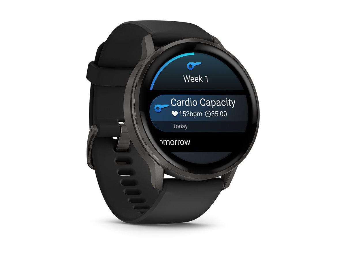 Garmin Venu 4 - 45 mm - Schiefer - intelligente Uhr mit Band - Silikon - schwarz - Handgelenk: 135-200 mm - 1.4, Ansicht 3