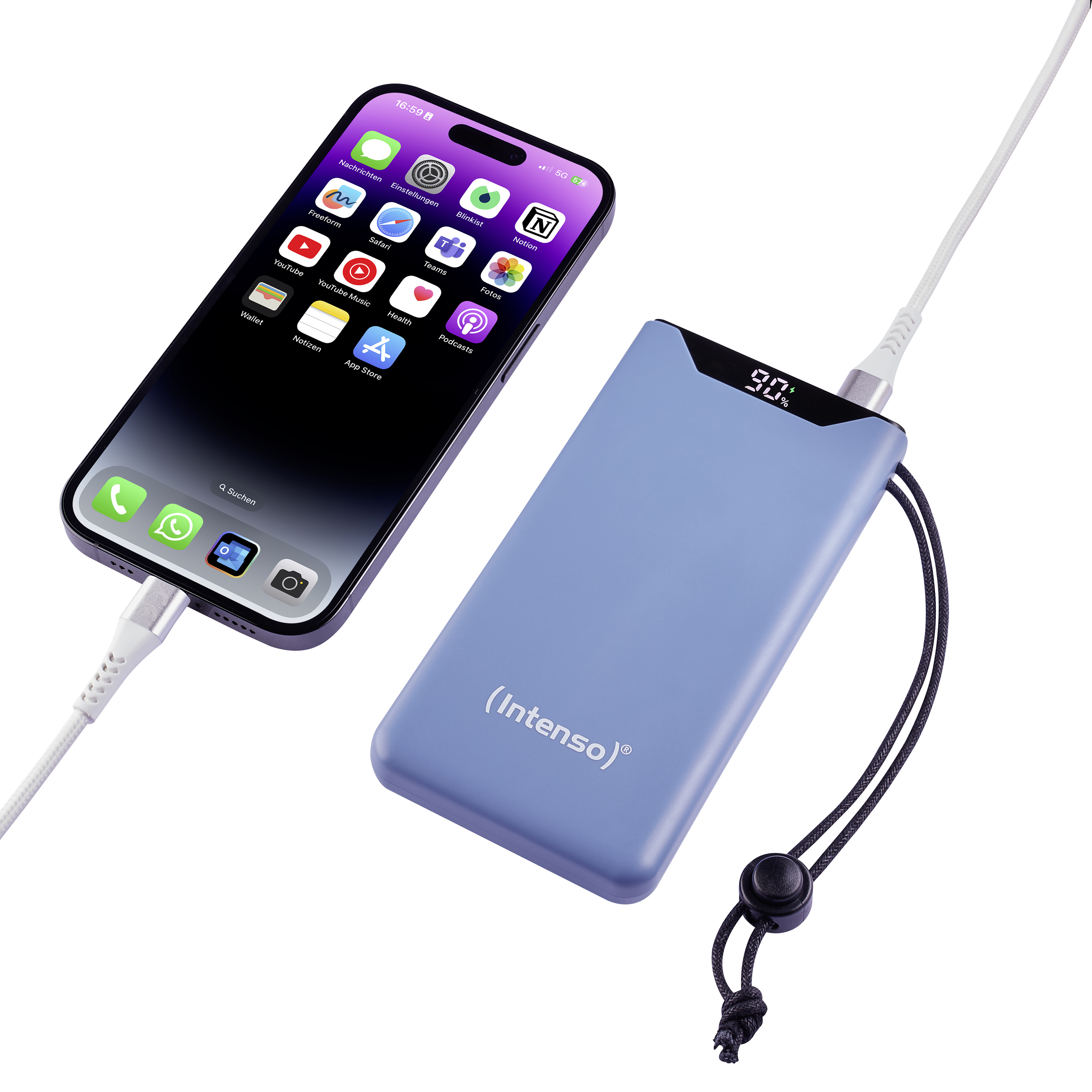 Intenso Powerbank F10000 Blue blau 10.000 mAh PD 3.0 Quick Charge 3.0, Ansicht 4