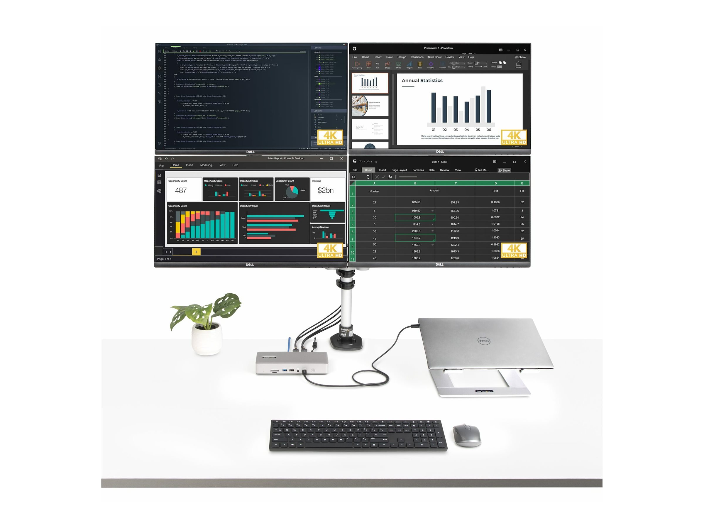 StarTech.com Thunderbolt 4 Multi-Display Docking Station, Quad/Triple/Dual Monitor Dock, 2x HDMI/2x DisplayPort, Ansicht 4