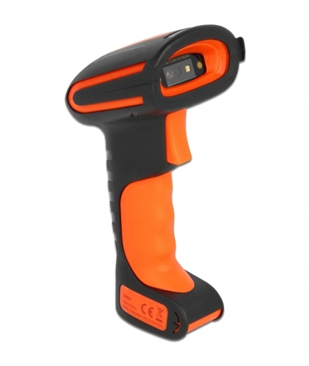 Delock Industrie Barcode Scanner 1D und 2D für 2,4 GHz, Bluetooth oder USB, Tragbares Barcodelesegerät, 1D/2D, CMOS, Codabar, Code 128, Code 39, EAN-13, EAN-8, ISBN, Industrial 2 of 5, Datenmatrix, Micro QR Code, MicroPDF417, PDF417, QR Code, 1280 x 800 Pixel