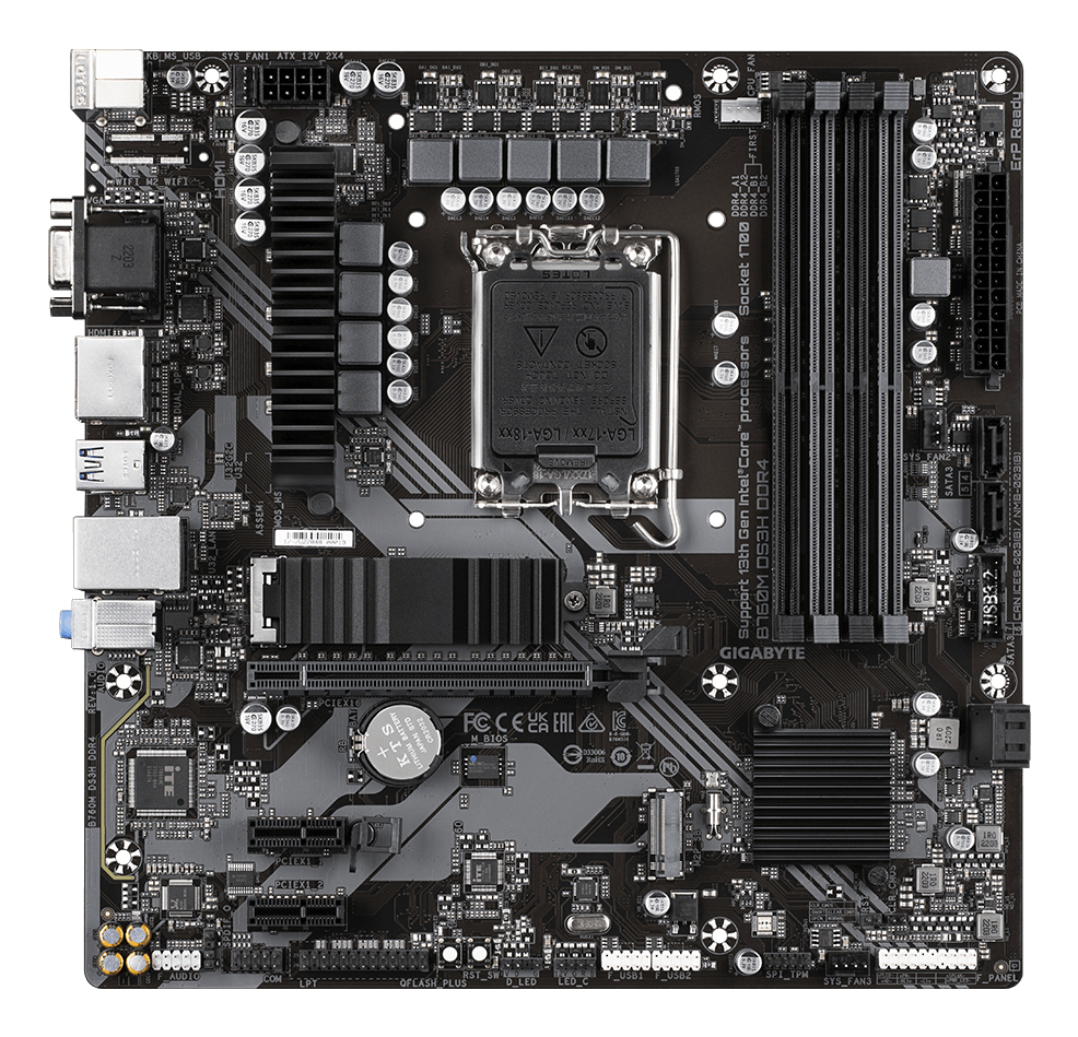 Gigabyte B760M DS3H DDR4 - 1.0 - Motherboard - micro ATX - LGA1700-Sockel - B760 Chipsatz, Ansicht 2