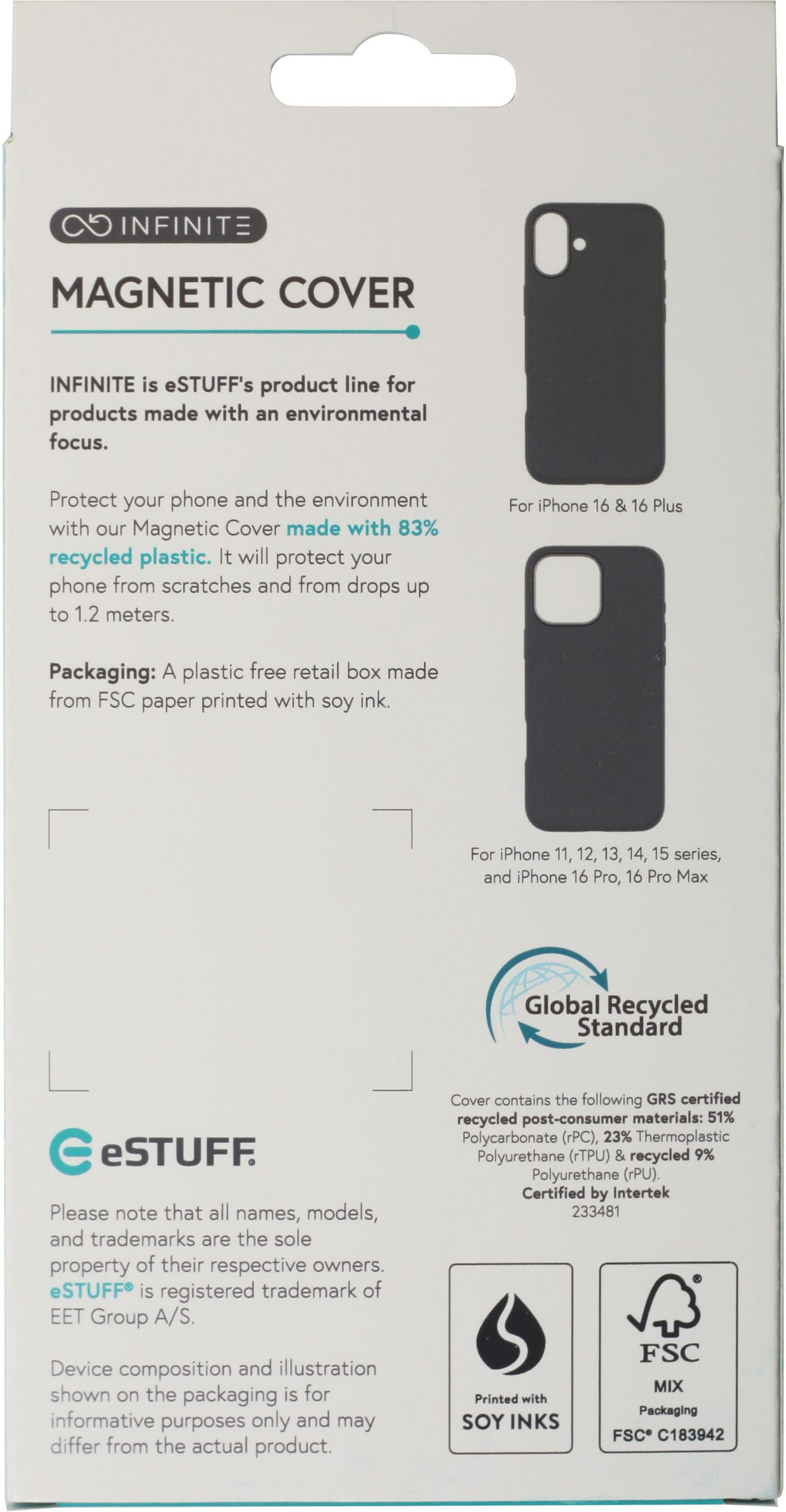 eSTUFF INFINITE GRS VENICE iPhone 16e Black Leather Magnetic, Ansicht 2