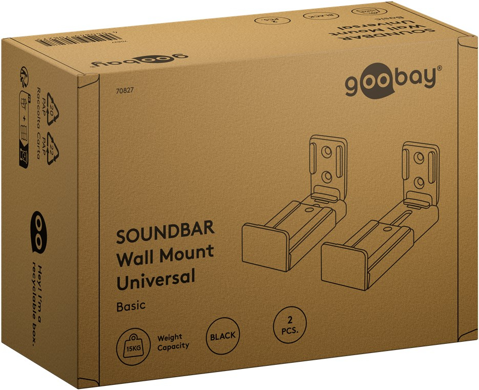 Goobay Soundbar-Wandhalterung Universal schwarz, Ansicht 3