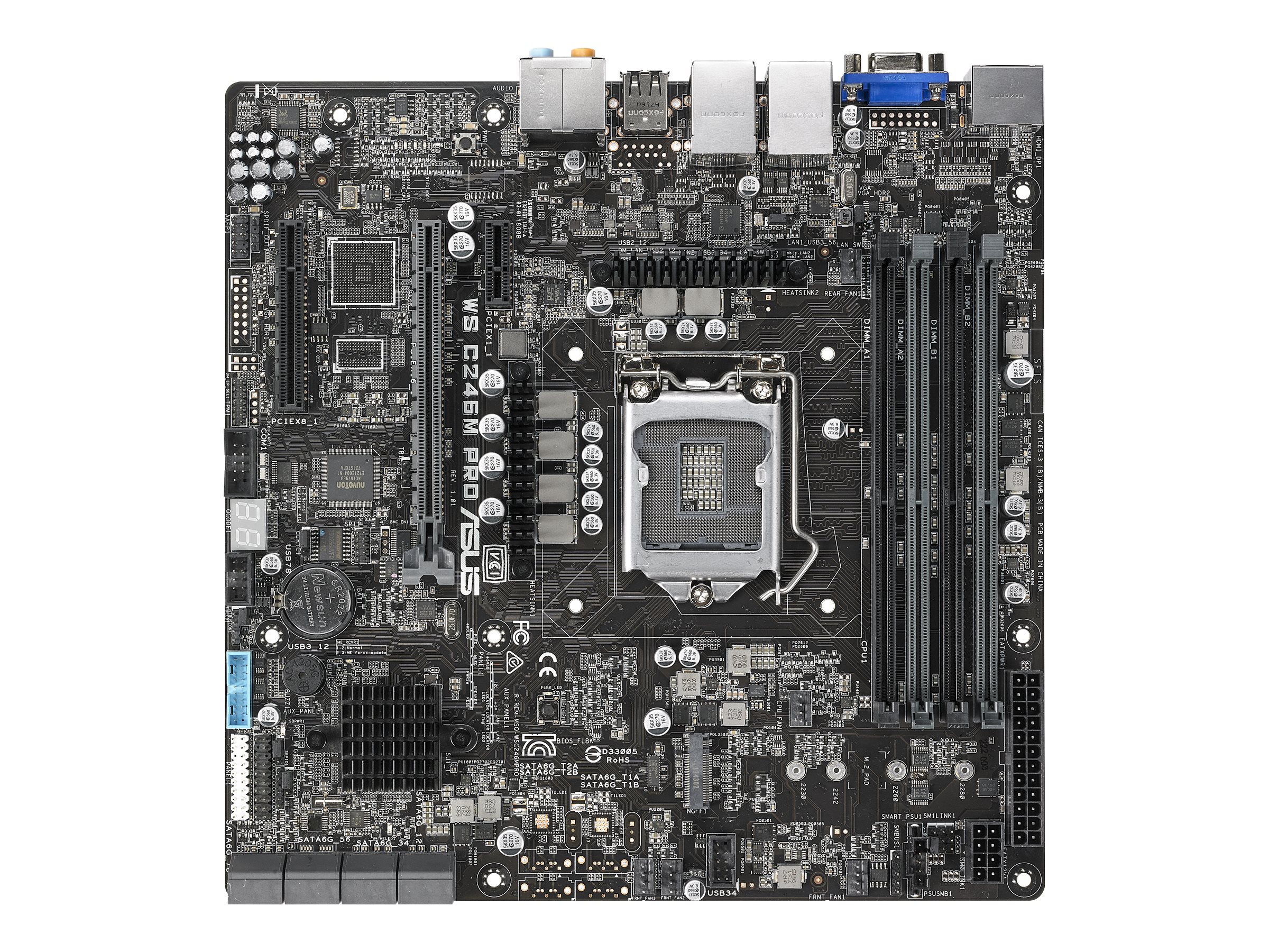 ASUS WS C246M PRO - Motherboard - micro ATX - LGA1151 Socket - C246 - USB 3.1 Gen 1, USB 3.1 Gen 2 - 2 x Gigabit LAN - O