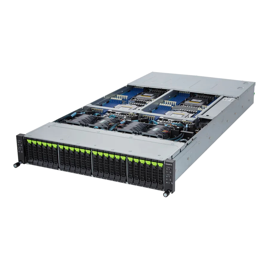 Gigabyte H273-Z80 (rev. AAW1) - 4 Knoten - Cluster - Rack-Montage - 2U - zweiweg - keine CPU - RAM 0 GB 6.4 cm (2.5), Ansicht 2