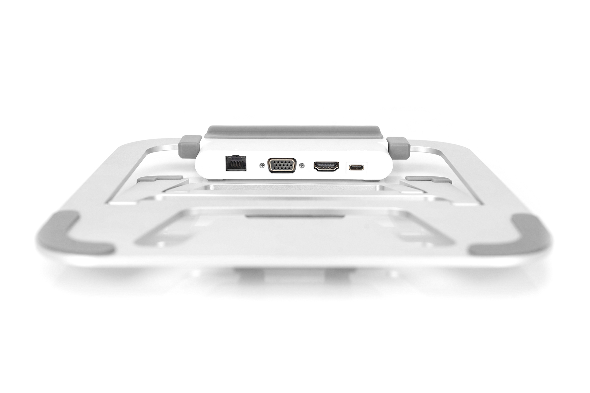 DIGITUS Variabler Notebook-Ständer mit integrierter USB-C Docking Station, 8-Port