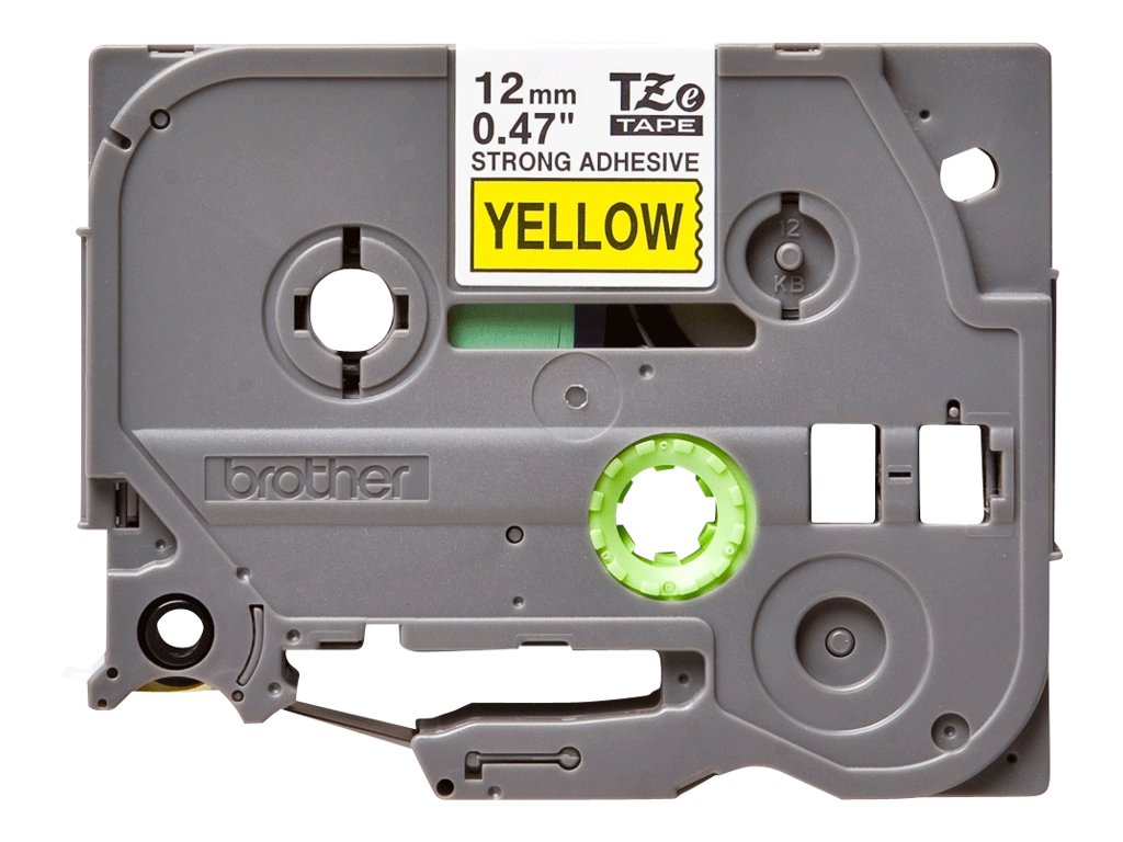 Brother TZe-S631 - Extra starker Klebstoff - Schwarz auf Gelb - Rolle (1,2 cm x 8 m), Ansicht 4