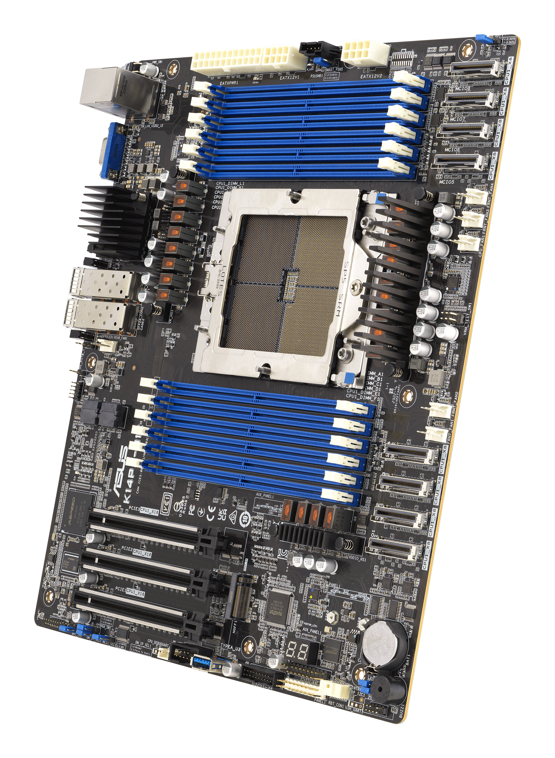 ASUS K14PA-U12 - Motherboard - SSI CEB - AMD keine CPU - Socket SP5 - E-ATX, Ansicht 3