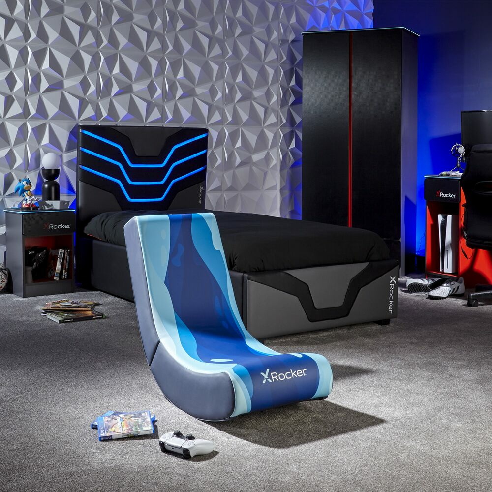 XRocker Gaming Bodensessel Lava Blue/klappbar, Ansicht 2