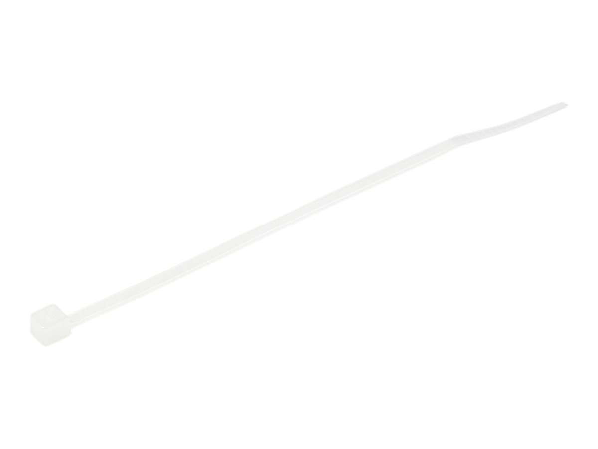 StarTech.com Kabelbinder 100x2 mm - Selbstsichernde Nylon-Kabelbinder mit Gebogener Spitze Bündeldurchmesser bis zum 22 mm 8 kg Zugfestigkeit 94V-2UL 100 Stück - Weiß (CBMZT4N)