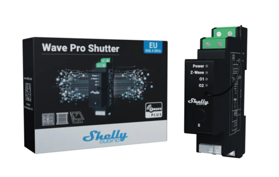 Shelly · Hutschiene·Wave Pro Shutter· Relais· Rollladenaktor· Z-Wave, Ansicht 3