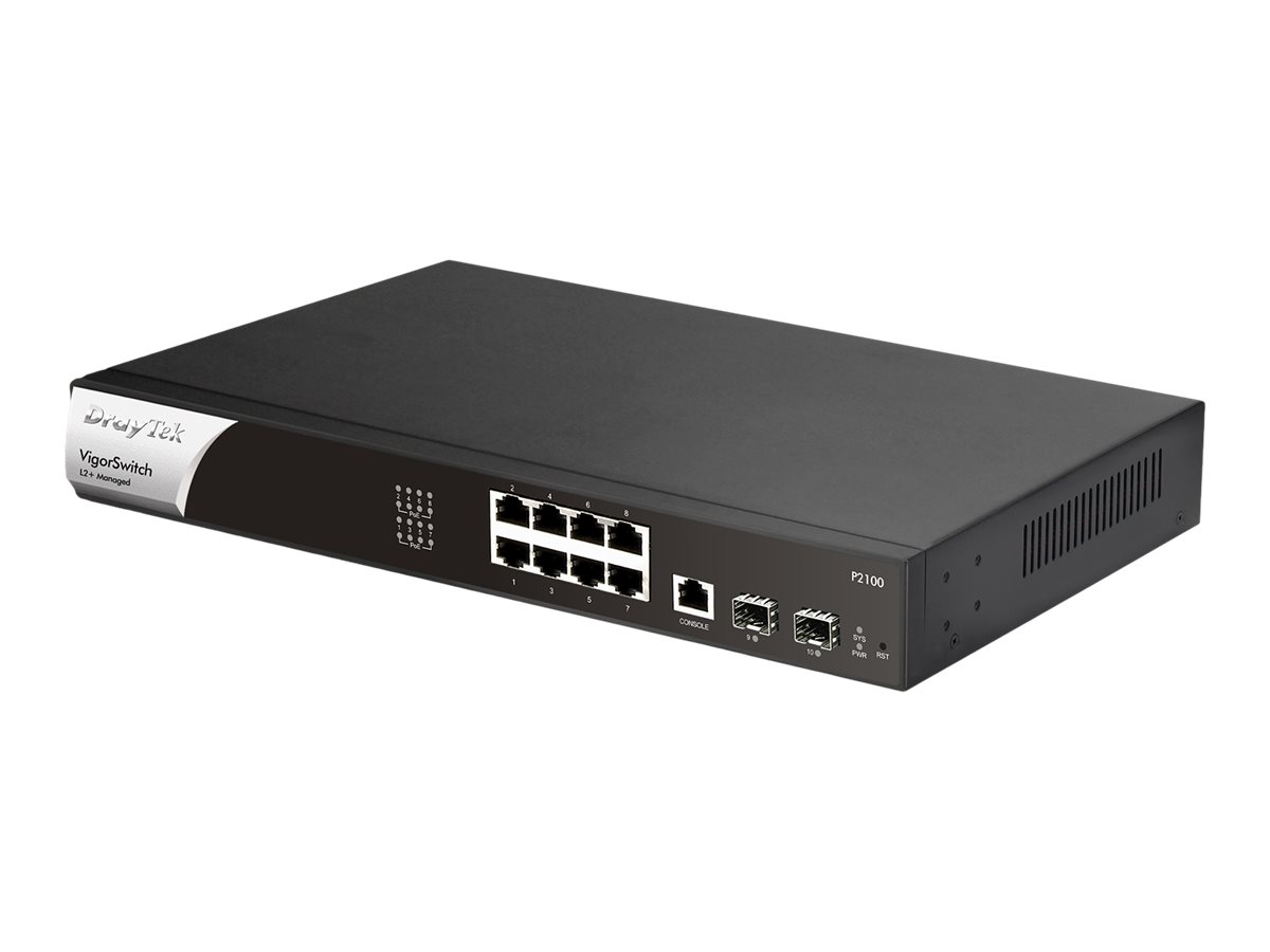 Draytek VigorSwitch P2100 - Switch - L2+ - managed - 8 x 10/100/1000 (PoE+)