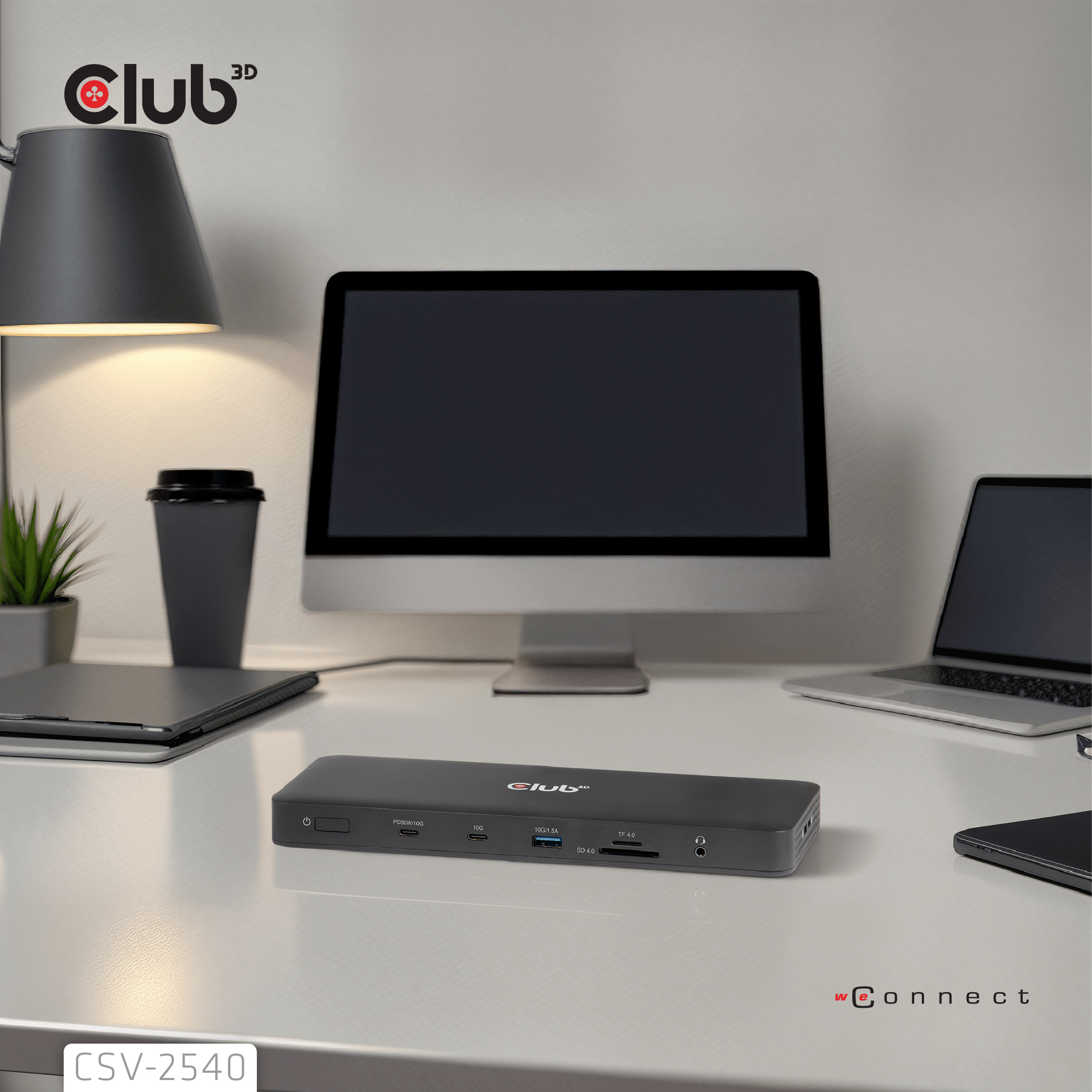 Club 3D Dockingstation - 14 in 1 Quad-Display-Dockingstation 4K60Hz PD 100W*Club - Kabel - Digital/Daten, Ansicht 4
