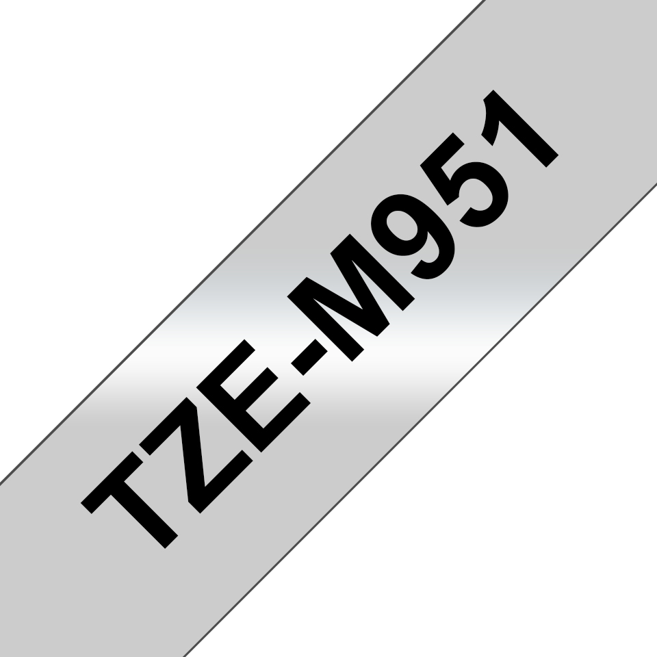 Brother TZe-M951 - Schwarz auf Silber (matt) - Rolle (2,4 cm x 8 m), Ansicht 2