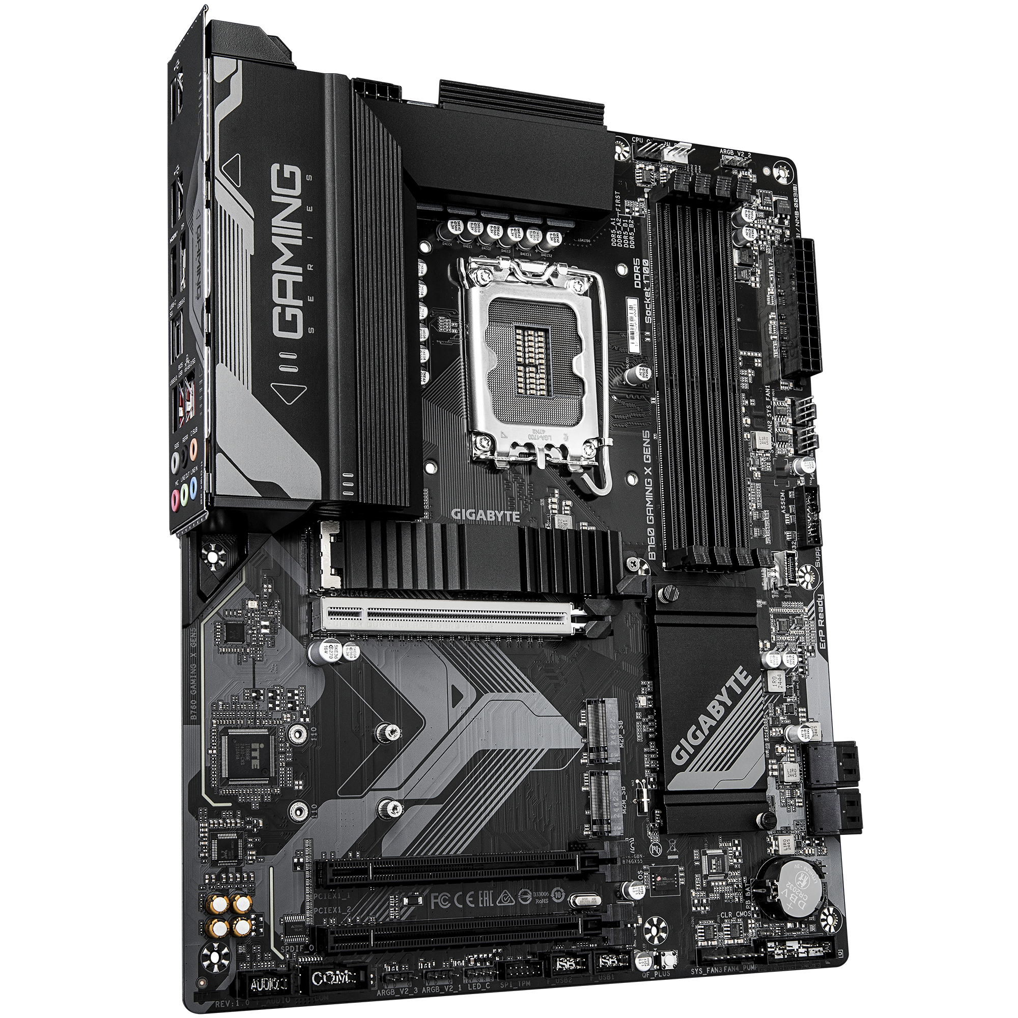 Gigabyte B760 GAMING X GEN5 - Motherboard - ATX - LGA1700-Sockel - B760 Chipsatz - USB-C 3.2 Gen2, USB-C 3.2 Gen 1…, Ansicht 3
