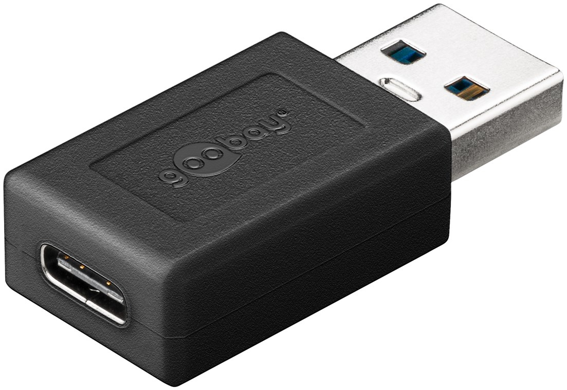 Goobay USB 3.0 SuperSpeed Adapter auf USB-C - schwarz - USB C - USB A - Schwarz, Ansicht 2