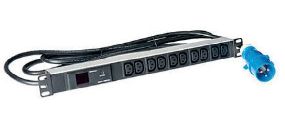 Lanview LVR261877 - Messgerät - 1U - Einphasig - Horizontal - Schwarz - 10 AC-Ausgänge, Ansicht 3