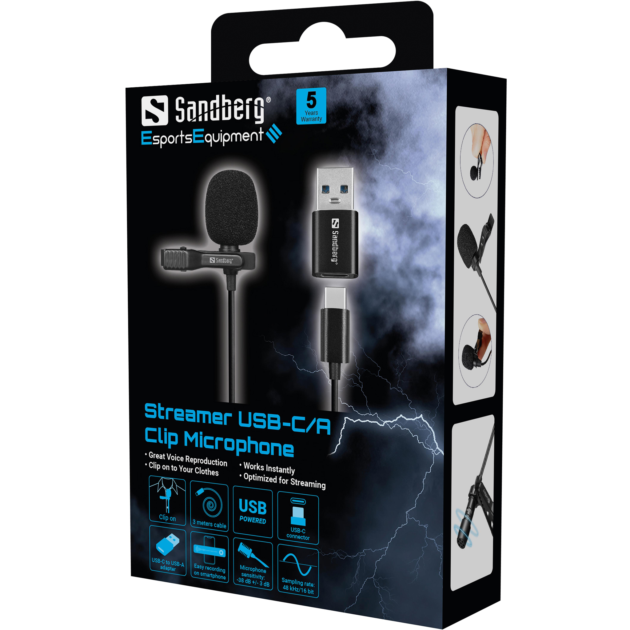 SANDBERG Streamer USB Clip Microphone, Ansicht 2
