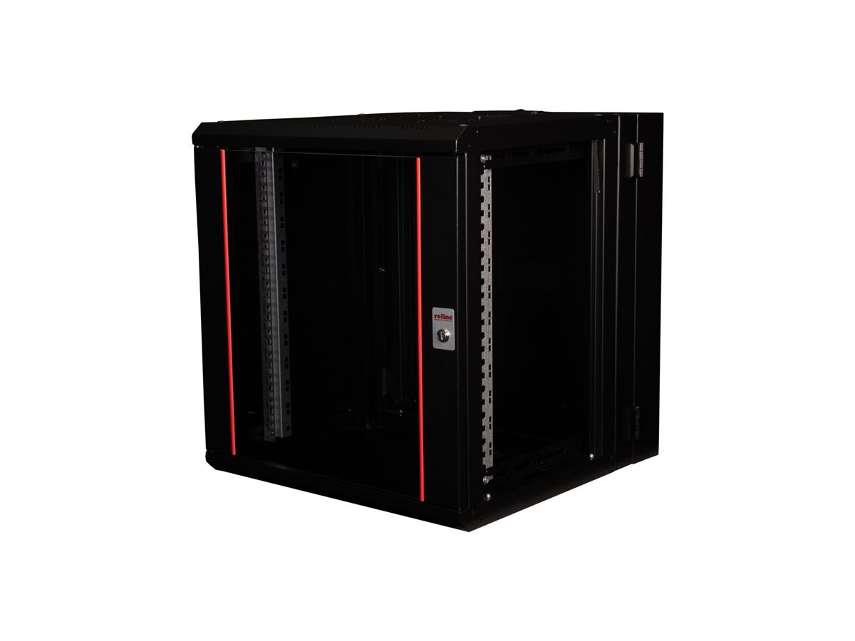 ROLINE 19 Zoll Wandgehäuse Pro 12 HE 600x600 BxT zweiteilig schwenkbar schw - Wandgehäuse, Ansicht 3