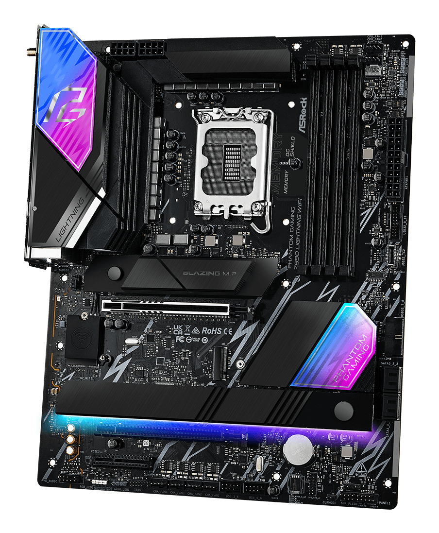 ASRock Phantom Gaming Z890 LIGHTNING WIFI - Motherboard - ATX - LGA1851-Sockel - Z890 Chipsatz - USB4, USB-C 3.2 Gen 2x2, Ansicht 4